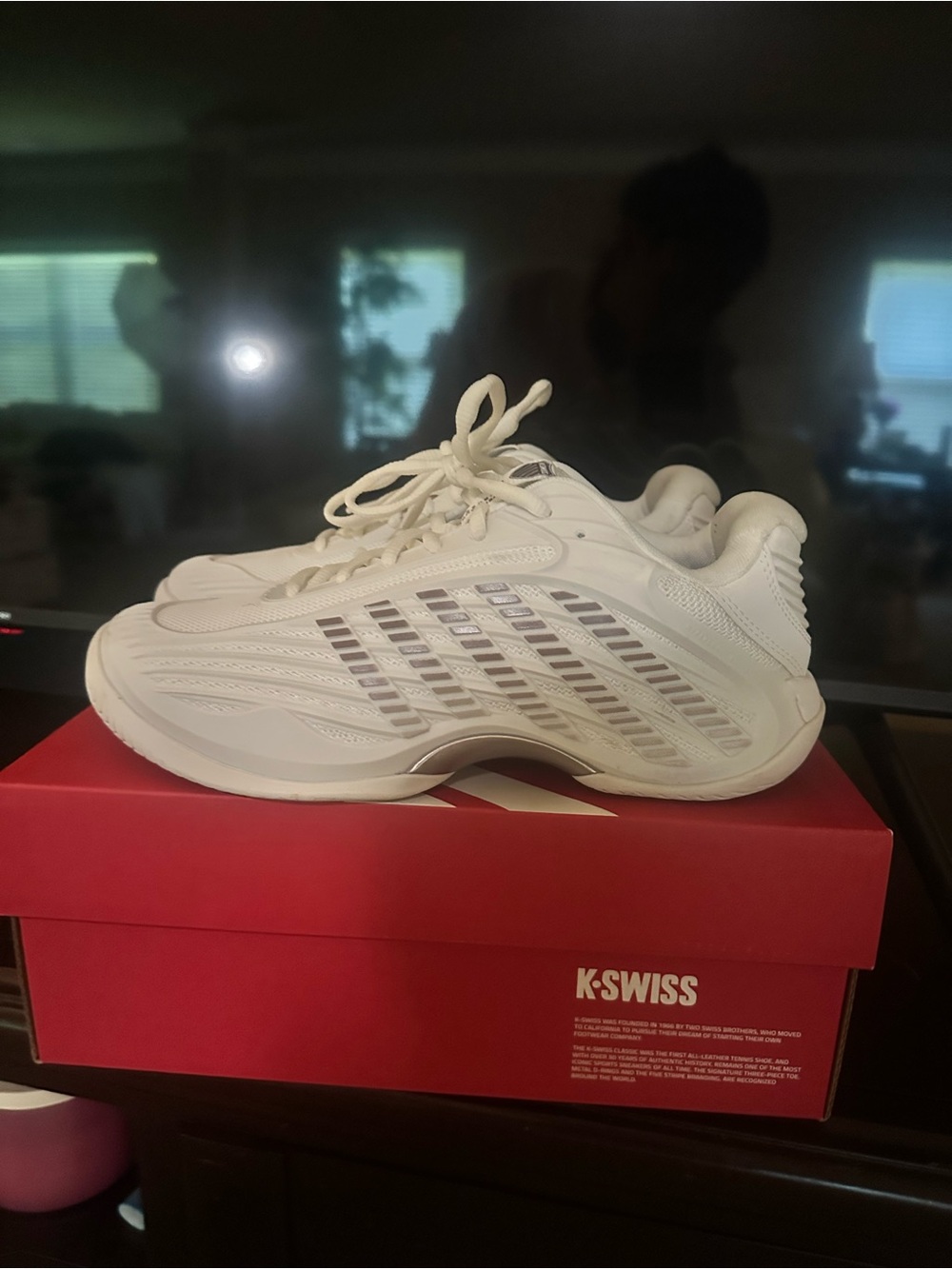 K-Swiss Women’s White Lace-Up Athletic Sneakers